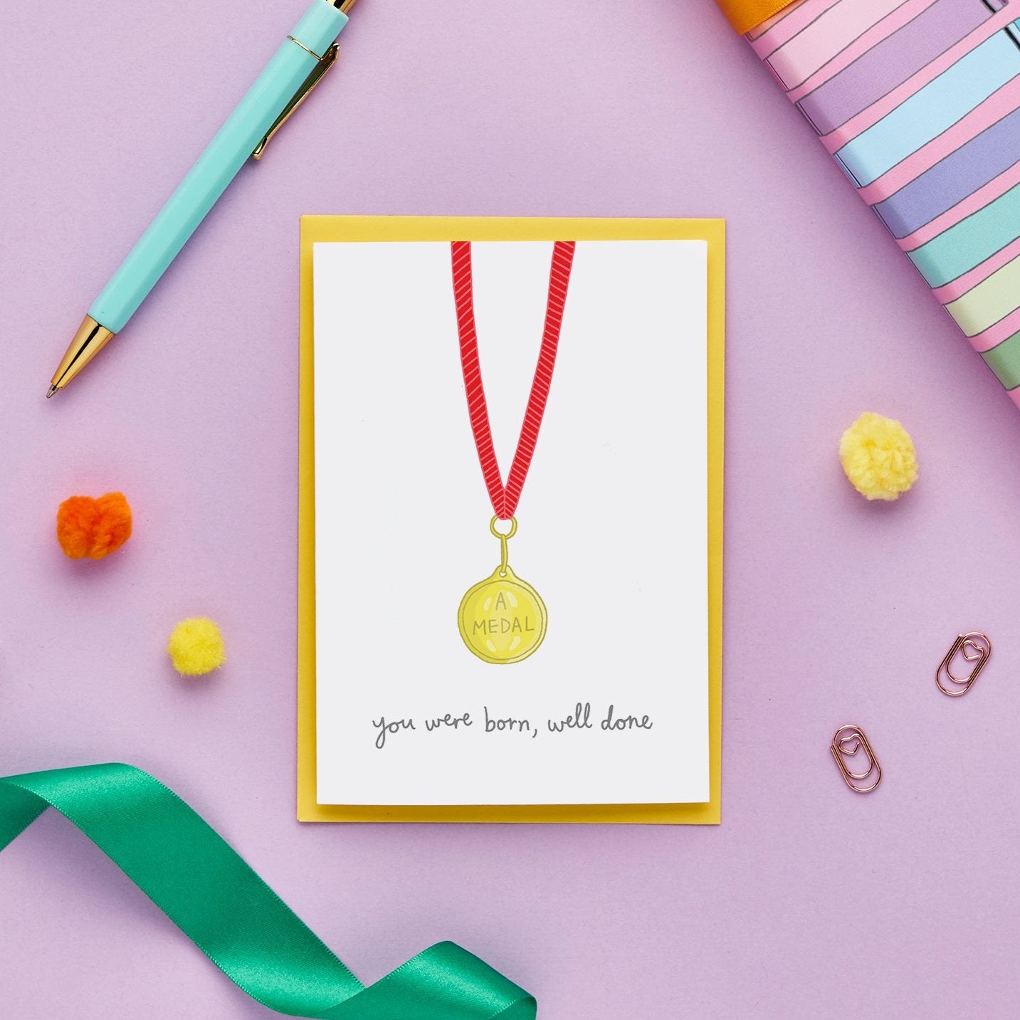 A Funny Birthday Card Featuring a Hand Drawn Medal