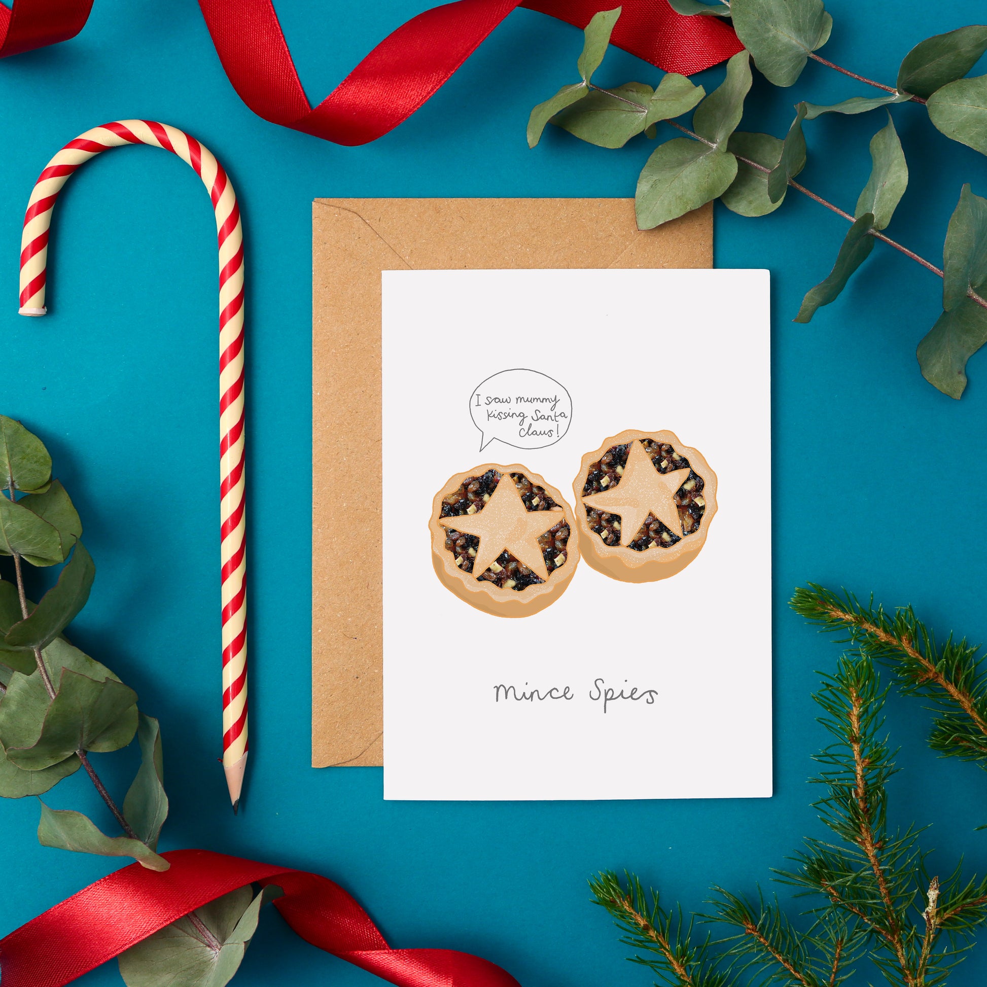 A Funny Christmas Card Featuring Two Mince Pies