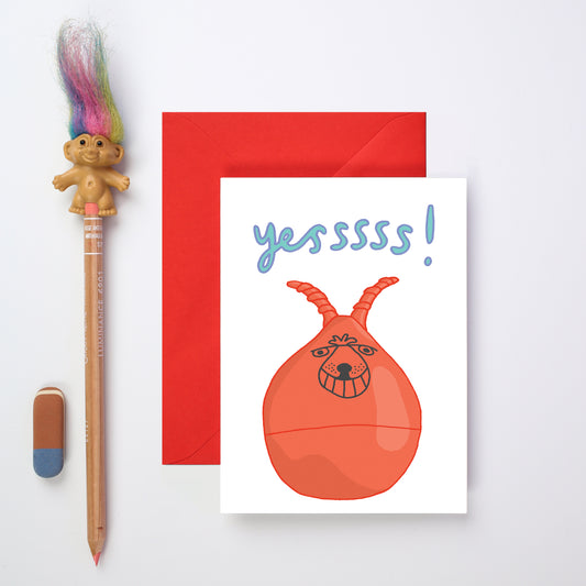A Yes! SpaceHopper Well Done Card from You've Got Pen on Your Face.
