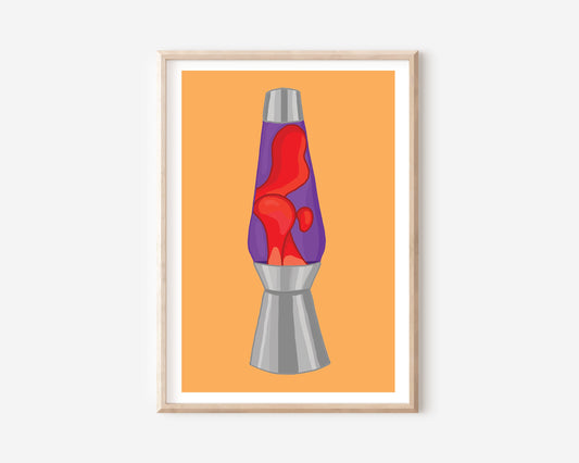 An A4 print with a lava lamp illustration