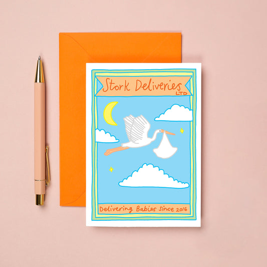 Stork Deliveries Baby Card from You've Got Pen on Your Face.