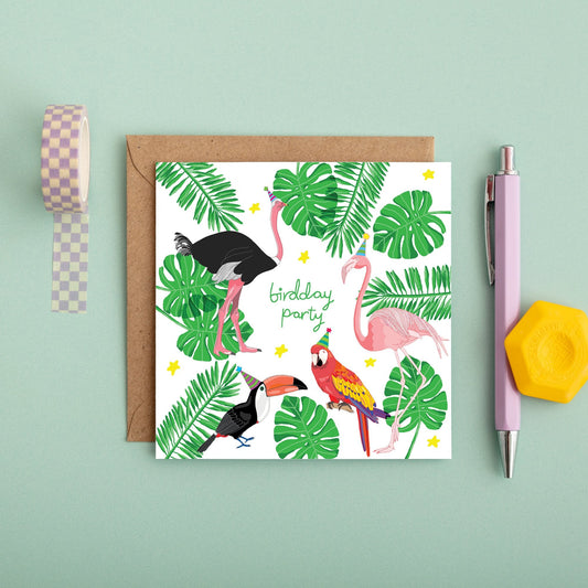 A Tropical Bird Party Birthday Card from You've Got Pen on Your Face.