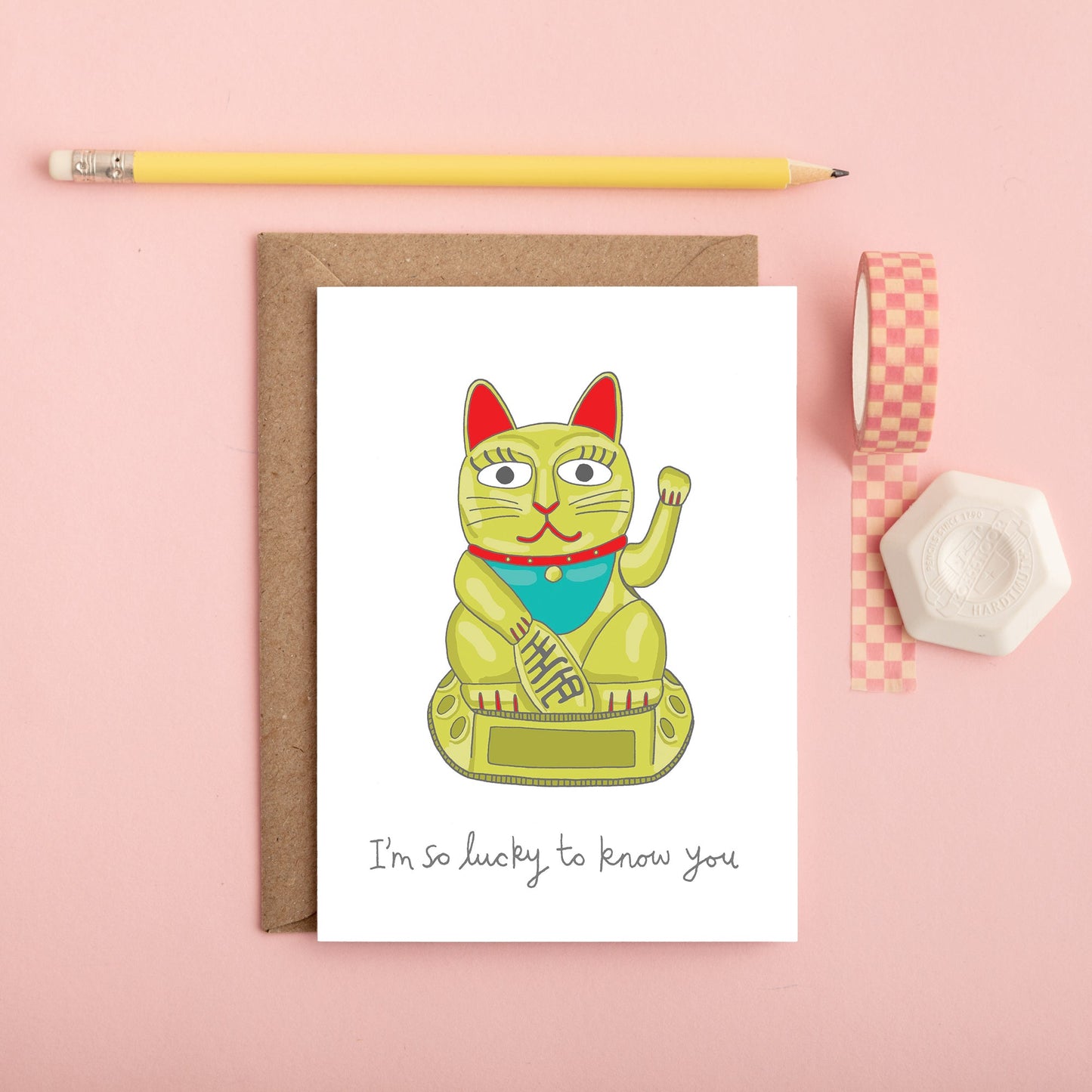 A Lucky Cat Thank You Card from You've Got Pen on Your Face.