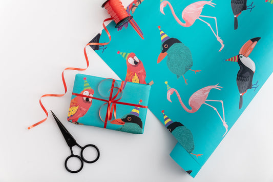 Tropical Birds Gift Wrap from You've Got Pen on Your Face.