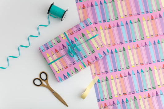 Crayon Gift Wrap from You've Got Pen on Your Face.
