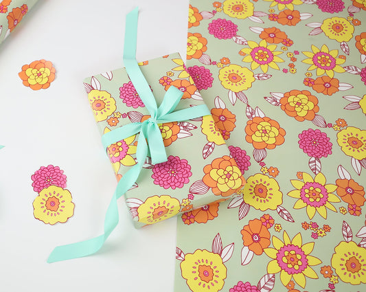 Swinging Floral Gift Wrap from You've Got Pen on Your Face.
