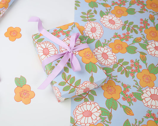 Chilled Floral Gift Wrap from You've Got Pen on Your Face.