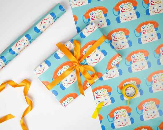 Toy Phone Gift Wrap from You've Got Pen on Your Face.
