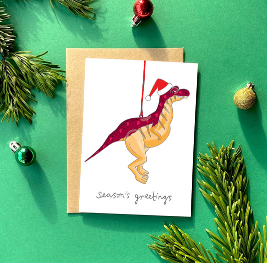 A Dinosaur Christmas Card from You've Got Pen on Your Face.