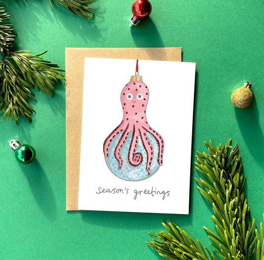 An Octopus Christmas Card from You've Got Pen on Your Face.