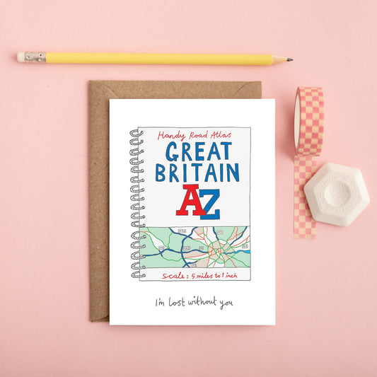 A UK Map Love Card from You've Got Pen on Your Face.