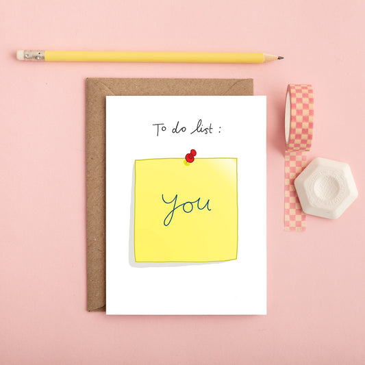 A To Do List Anniversary Card from You've Got Pen on Your Face.