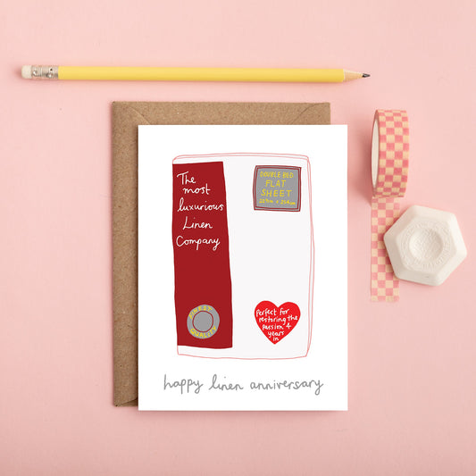 A Linen Wedding Anniversary Card from You've Got Pen on Your Face.