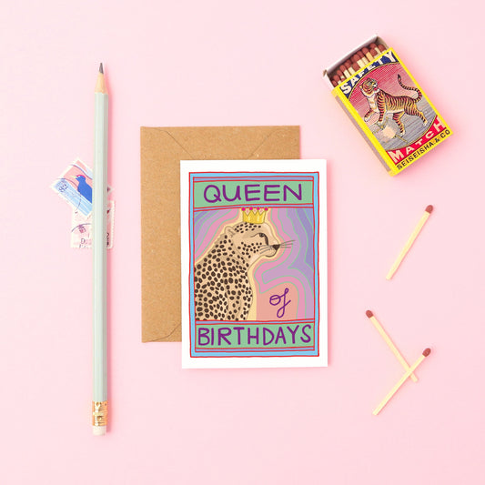 This mini card features a leopard queen