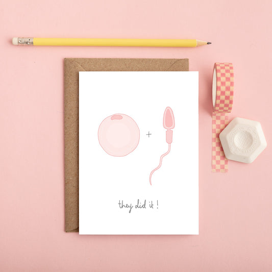 A Sperm and Egg Pregnancy Card from You've Got Pen on Your Face.